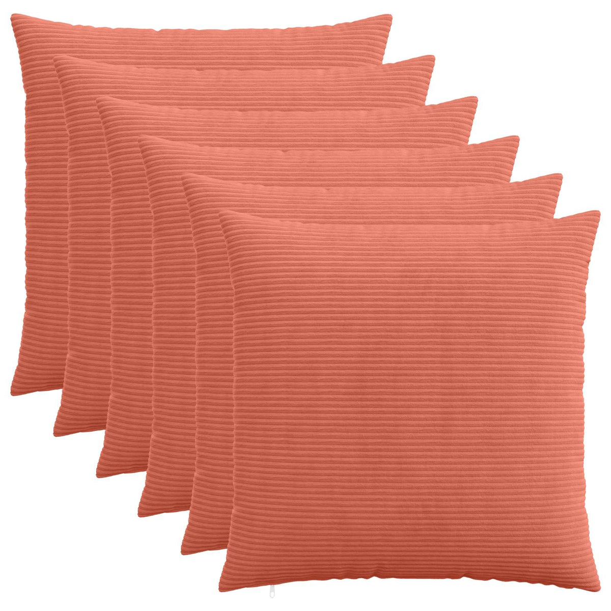 Vidaxl kussensloop 6 pcs heerlen rood-oranje 55 x 55 cm corduroy