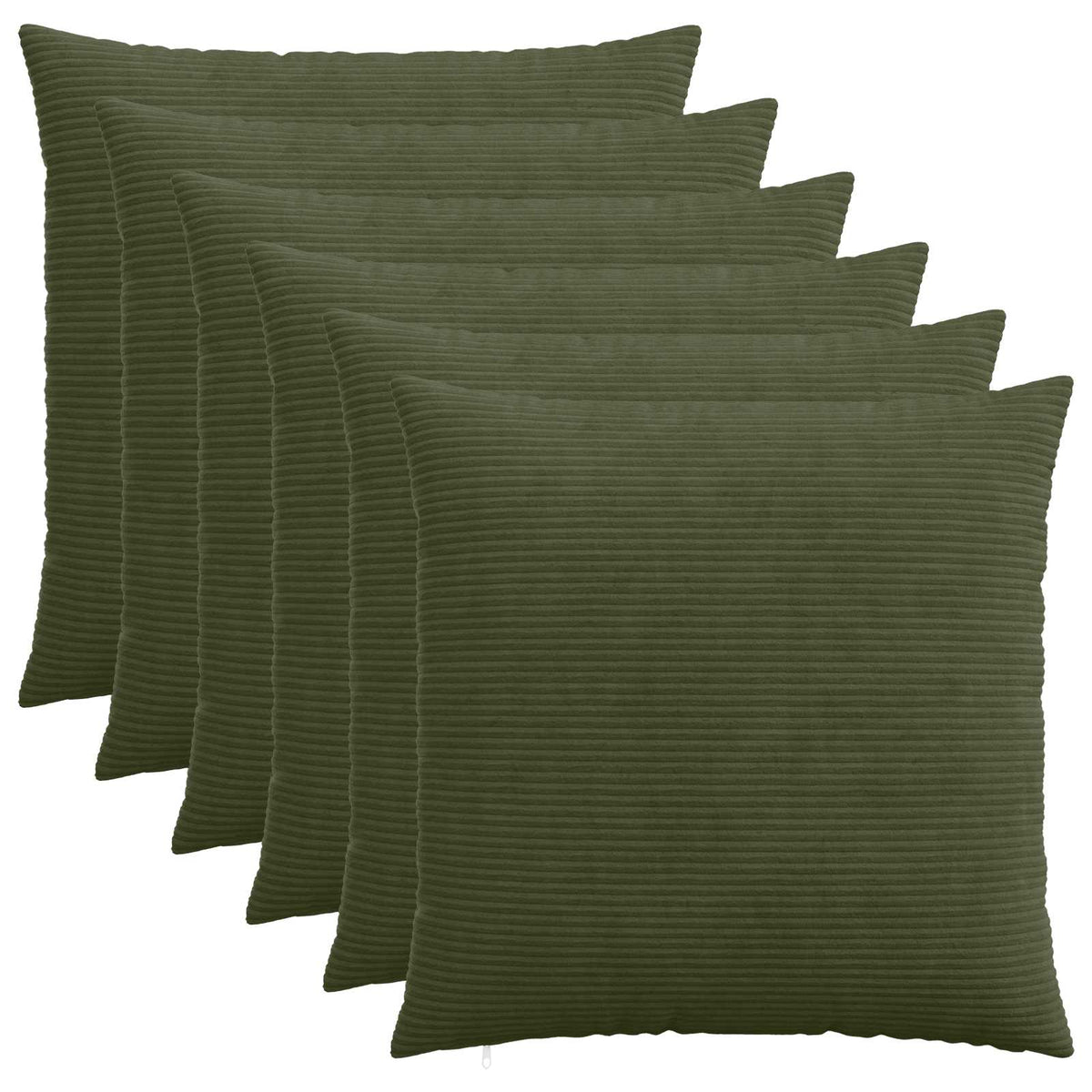 Vidaxl kussensloop 6 pcs heerlen groen 55 x 55 cm corduroy