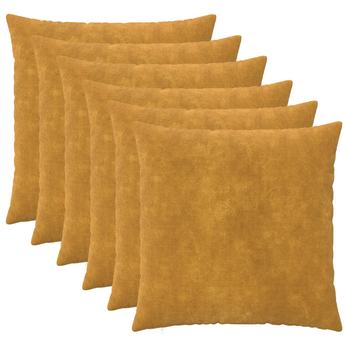 Vidaxl kussensloop 6 pcs heerlen geel 55 x 55 cm microfiber fleece