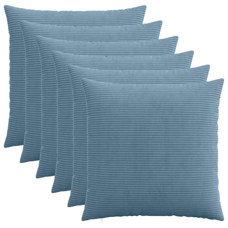 Vidaxl kussensloop 6 pcs heerlen blauw 60 x 60 cm corduroy