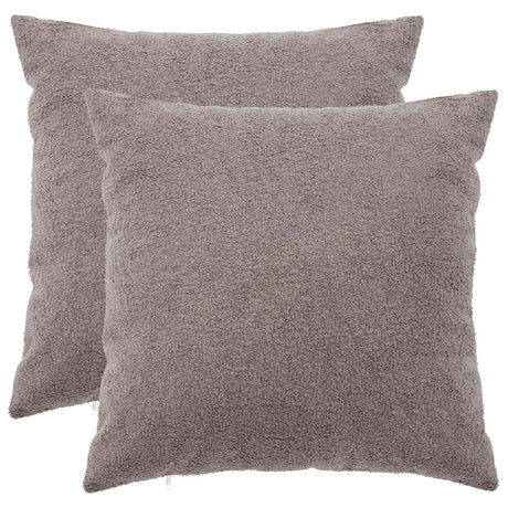 Vidaxl kussensloop 2 pcs heerlen lichtgrijs 60 x 60 cm bouclé