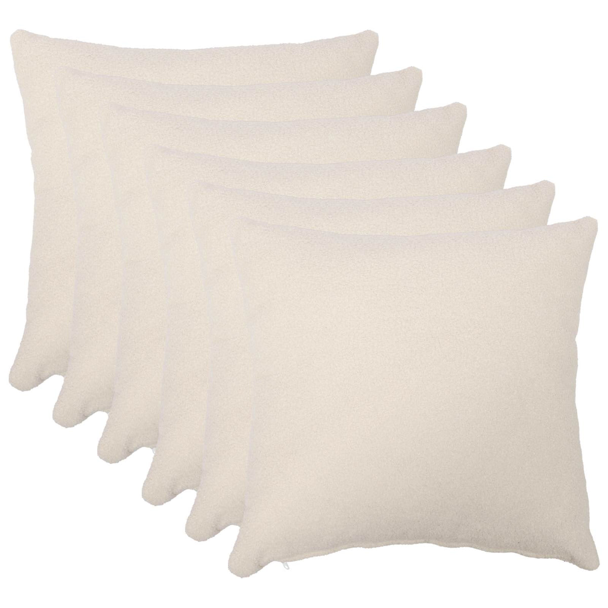 Vidaxl kussensloop 6 pcs heerlen crèmekleurig 60 x 60 cm bouclé