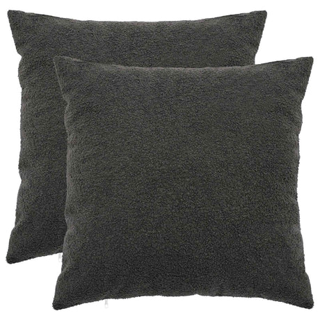 Vidaxl kussensloop 2 pcs heerlen donkergrijs 60 x 60 cm bouclé