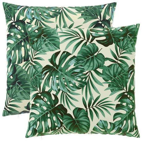 Vidaxl kussensloop 2 pcs heerlen bladpatroon 60 x 60 cm polyester