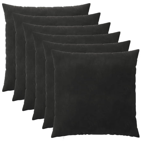 Vidaxl kussensloop 6 pcs heerlen zwart 65 x 65 cm fluweel