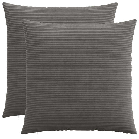 Vidaxl kussensloop 2 pcs heerlen donkergrijs 65 x 65 cm corduroy