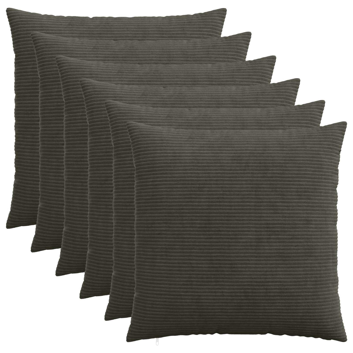 Vidaxl kussensloop 6 pcs heerlen antracietkleurig 65 x 65 cm corduroy