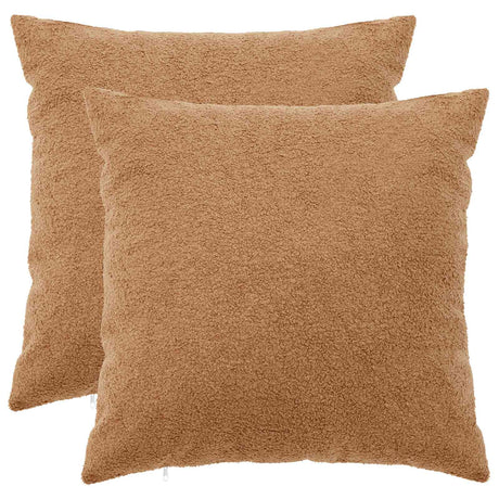 Vidaxl kussensloop 2 pcs heerlen beige 65 x 65 cm bouclé