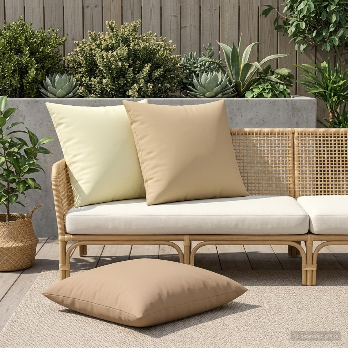 Vidaxl kussensloop 2 pcs heerlen beige 80 x 80 cm polyester