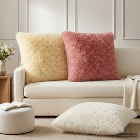Vidaxl kussensloop 2 pcs heerlen crèmekleurig 65 x 65 cm pv fleece