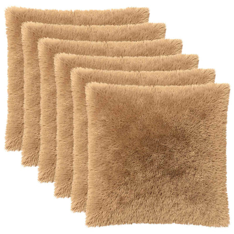 Vidaxl kussensloop 6 pcs heerlen taupe 65 x 65 cm pv fleece