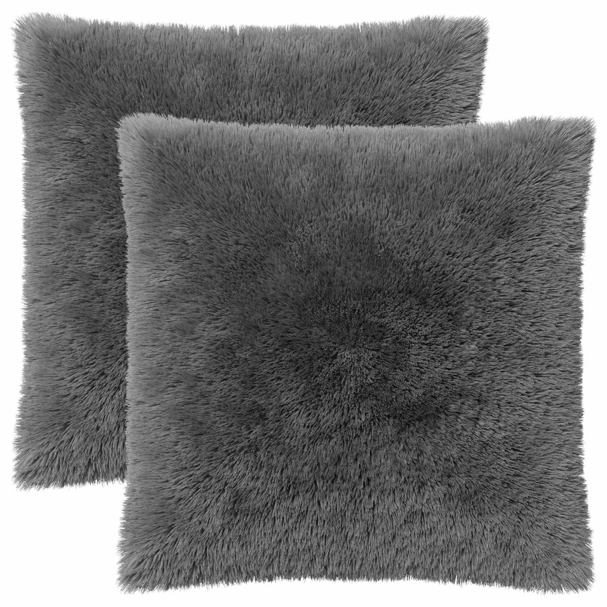 Vidaxl kussensloop 2 pcs heerlen lichtgrijs 65 x 65 cm pv fleece