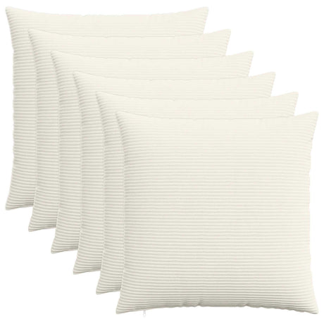Vidaxl kussensloop 6 pcs heerlen crèmekleurig 70 x 70 cm corduroy
