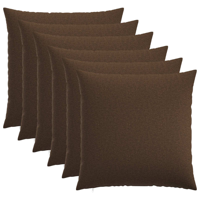 Vidaxl kussensloop 6 st heerlen bruin 80 x 80 cm stof