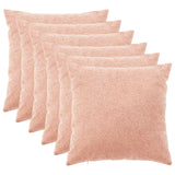 Vidaxl kussensloop 6 pcs heerlen roze 80 x 80 cm bouclé