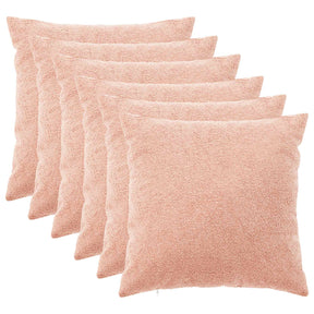 Vidaxl kussensloop 6 pcs heerlen roze 80 x 80 cm bouclé