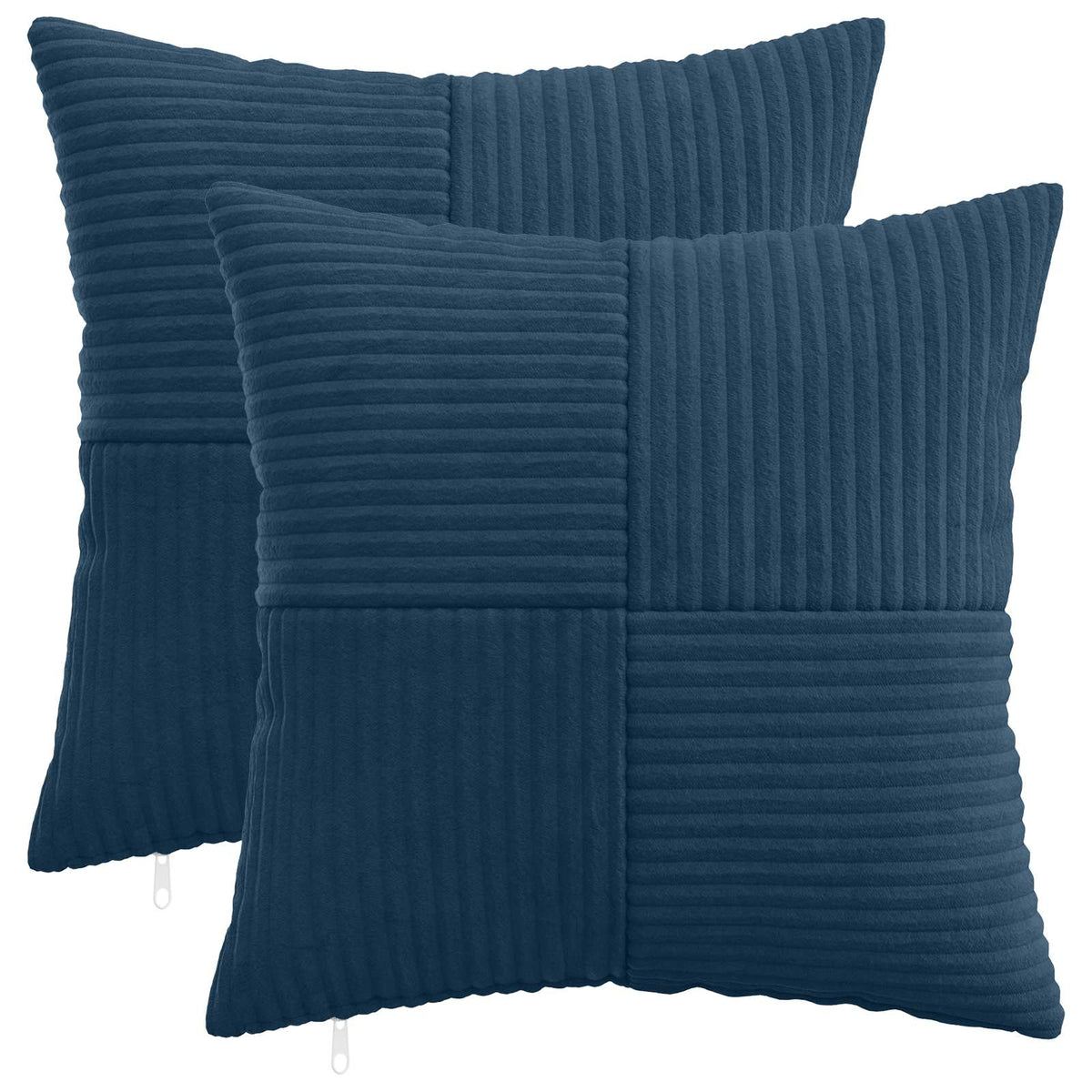 Vidaxl kussensloop 2 pcs almelo marineblauw 30 x 30 cm corduroy