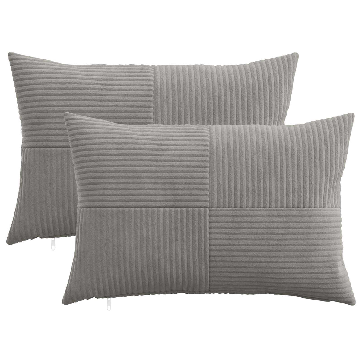 Vidaxl kussensloop 2 pcs almelo lichtgrijs 30 x 50 cm corduroy