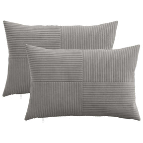 Vidaxl kussensloop 2 pcs almelo lichtgrijs 30 x 50 cm corduroy