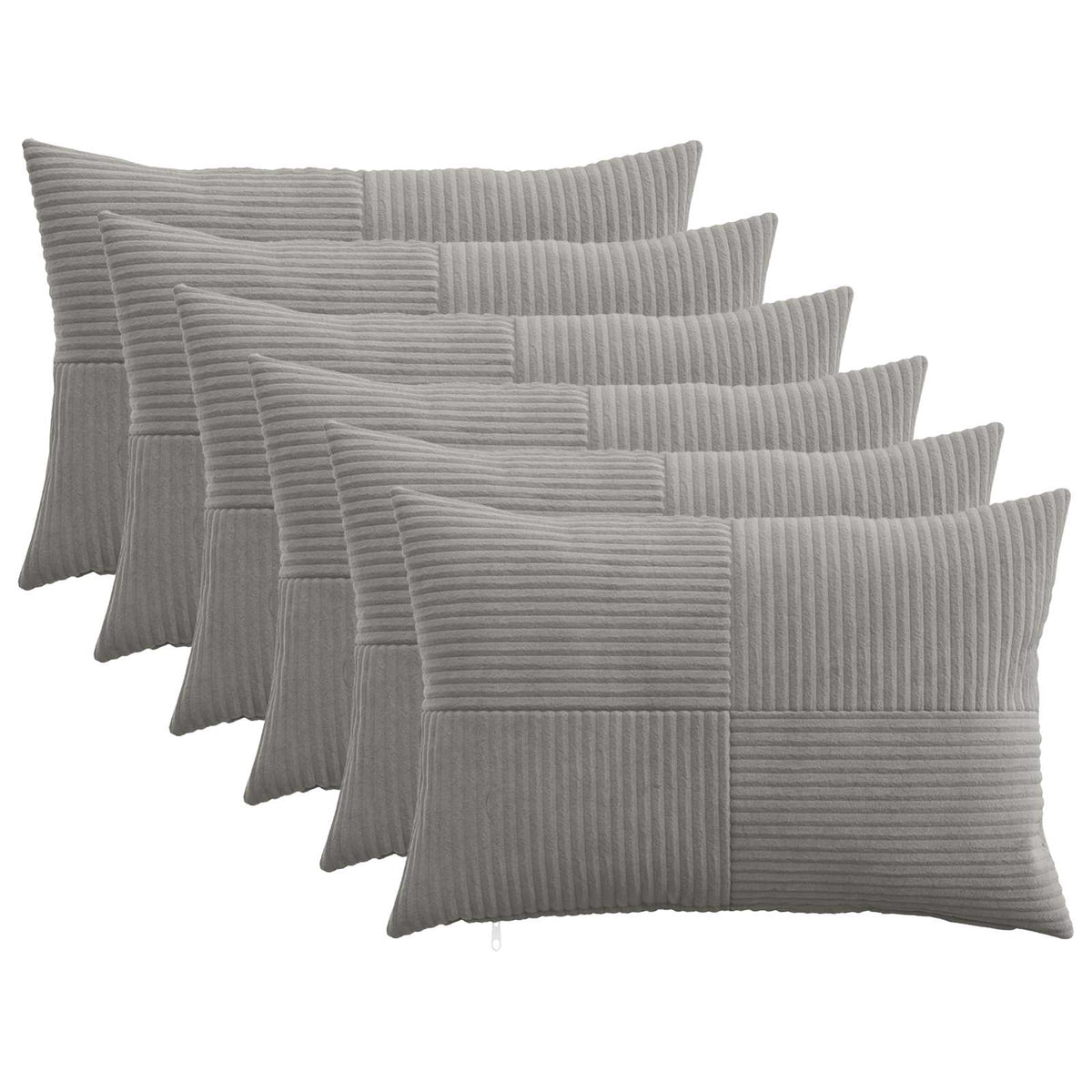 Vidaxl kussensloop 6 pcs almelo lichtgrijs 30 x 50 cm corduroy