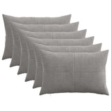 Vidaxl kussensloop 6 pcs almelo lichtgrijs 30 x 50 cm corduroy