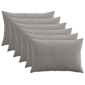 Vidaxl kussensloop 6 pcs almelo lichtgrijs 30 x 50 cm corduroy