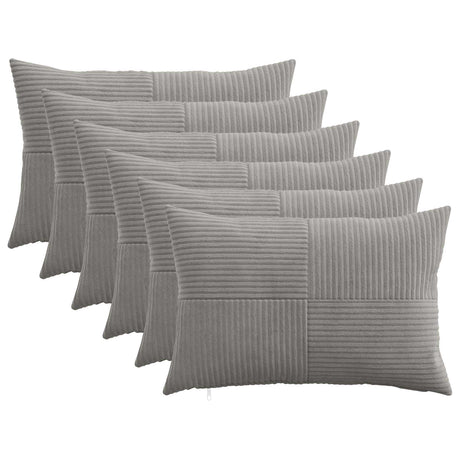 Vidaxl kussensloop 6 pcs almelo lichtgrijs 30 x 50 cm corduroy