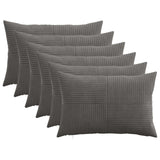 Vidaxl kussensloop 6 pcs almelo donkergrijs 30 x 50 cm corduroy