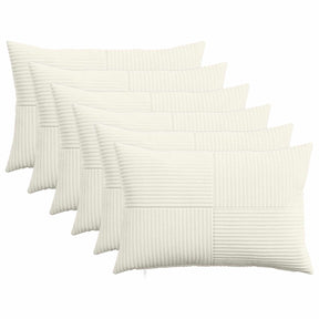 Vidaxl kussensloop 6 pcs almelo crèmekleurig 30 x 50 cm corduroy