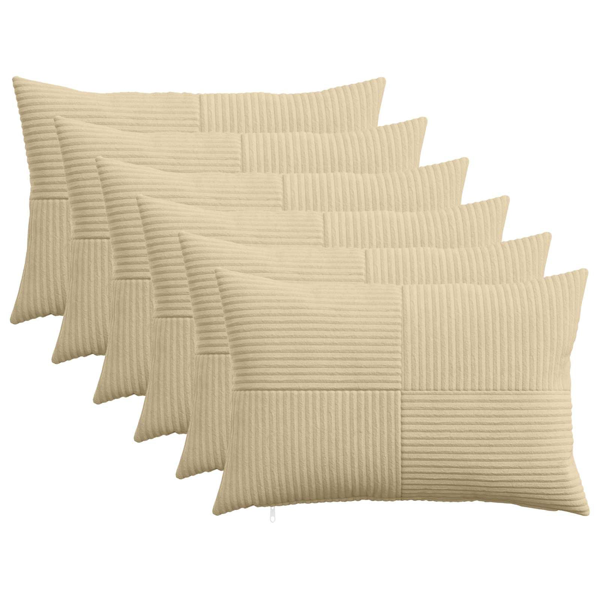 Vidaxl kussensloop 6 pcs almelo grijs groen 30 x 50 cm corduroy