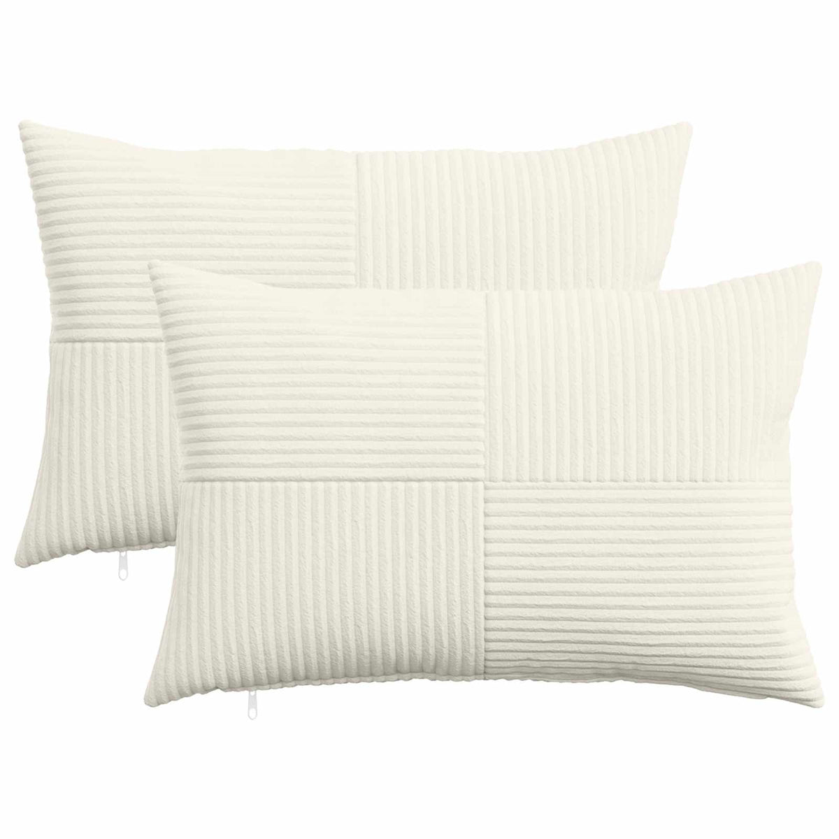 Vidaxl kussensloop 2 pcs almelo crèmekleurig 40 x 60 cm corduroy