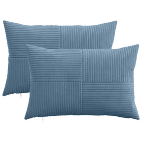 Vidaxl kussensloop 2 pcs almelo blauw 40 x 60 cm corduroy