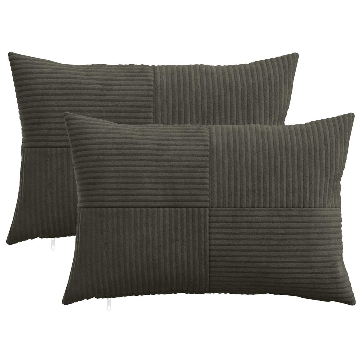 Vidaxl kussensloop 2 pcs almelo antracietkleurig 40 x 60 cm corduroy