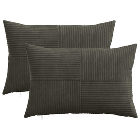 Vidaxl kussensloop 2 pcs almelo antracietkleurig 40 x 60 cm corduroy