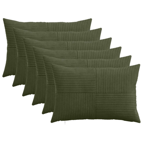 Vidaxl kussensloop 6 pcs almelo groen 40 x 60 cm corduroy