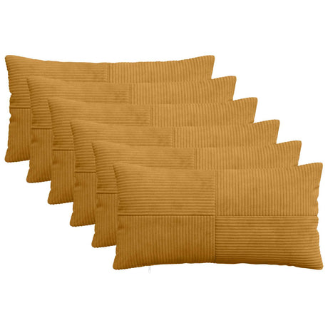 Vidaxl kussensloop 6 pcs almelo geel 40 x 70 cm corduroy