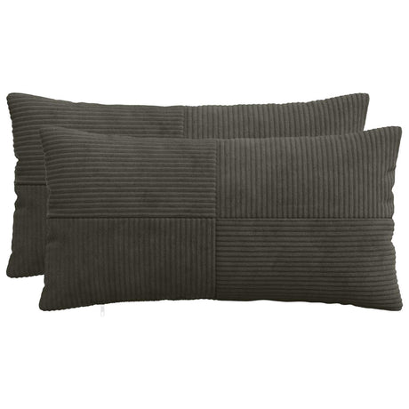 Vidaxl kussensloop 2 pcs almelo antracietkleurig 40 x 80 cm corduroy