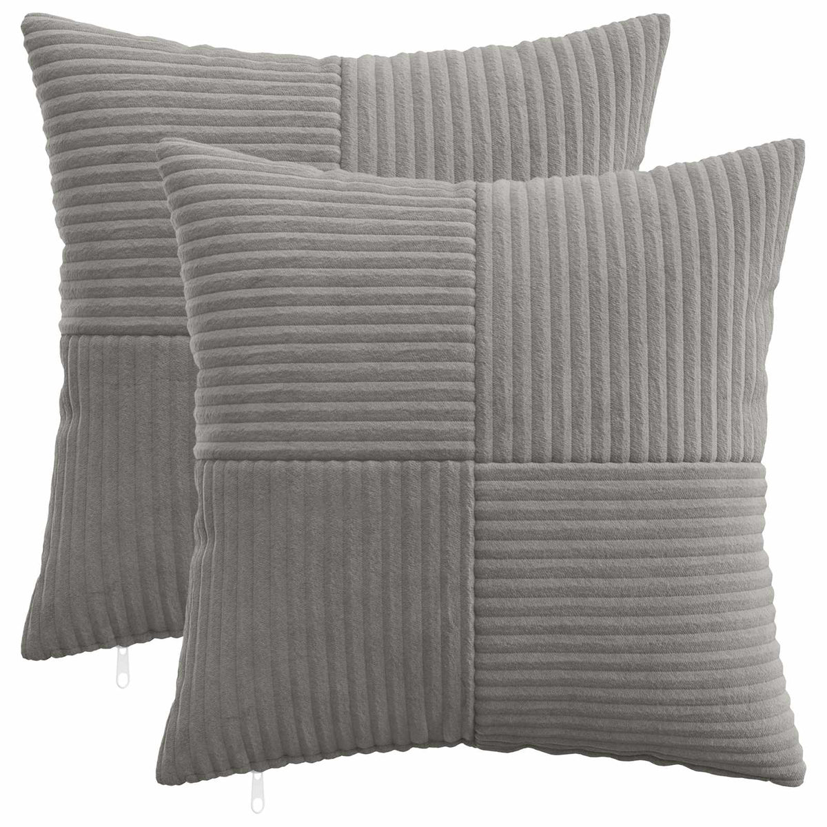 Vidaxl kussensloop 2 pcs almelo lichtgrijs 45 x 45 cm corduroy