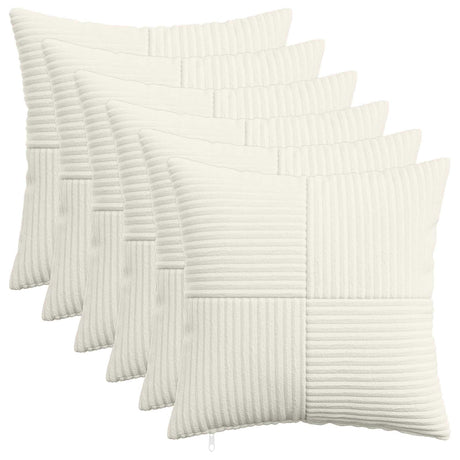 Vidaxl kussensloop 6 pcs almelo crèmekleurig 45 x 45 cm corduroy