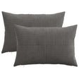 Vidaxl kussensloop 2 pcs almelo donkergrijs 50 x 75 cm corduroy