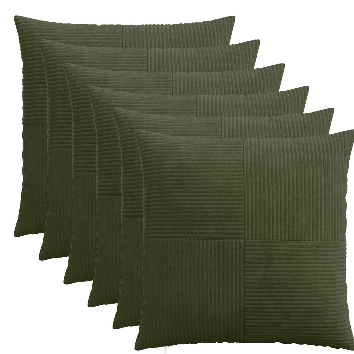 Vidaxl kussensloop 6 pcs almelo groen 55 x 55 cm corduroy