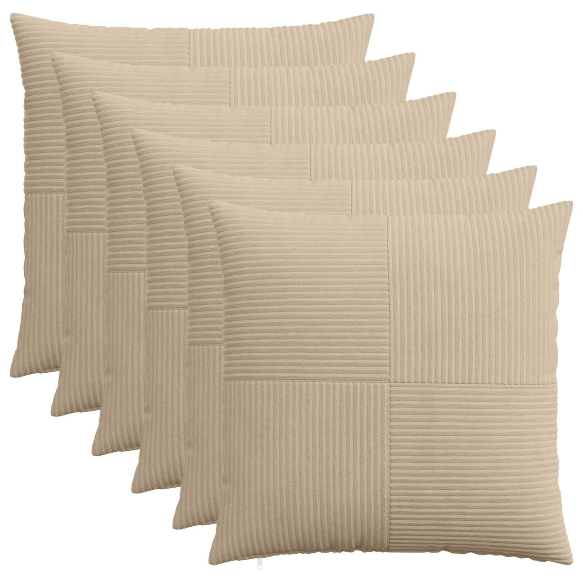 Vidaxl kussensloop 6 pcs almelo taupe 55 x 55 cm corduroy