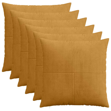 Vidaxl kussensloop 6 pcs almelo geel 65 x 65 cm corduroy