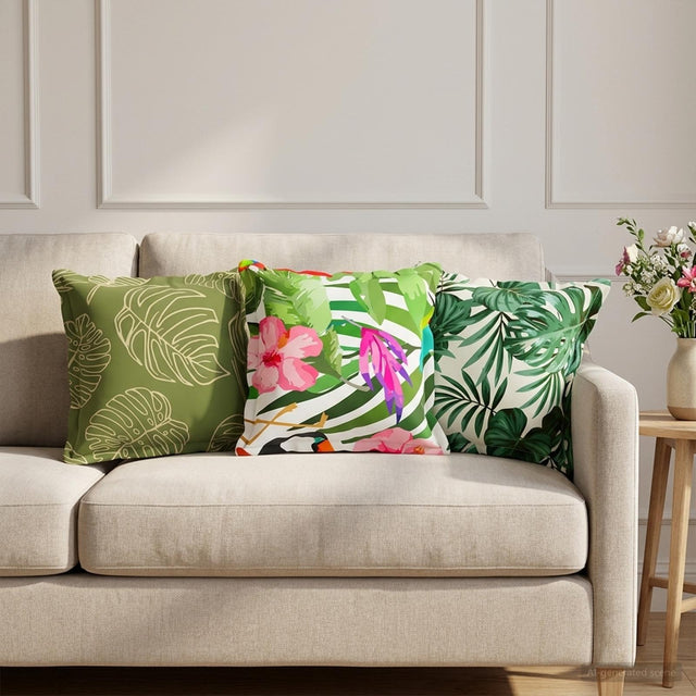 Vidaxl kussensloop 12 st houten bladpatroon 40 x 40 cm polyester