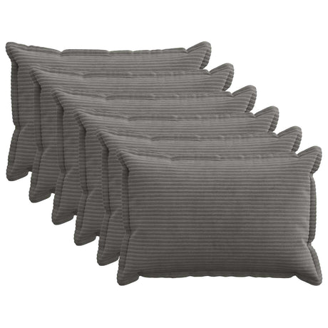 Vidaxl kussensloop 6 st houten donkergrijs 30 x 50 cm corduroy