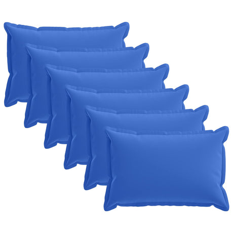 Vidaxl kussensloop 6 st houten koninklijk blauw 30 x 50 cm polyester