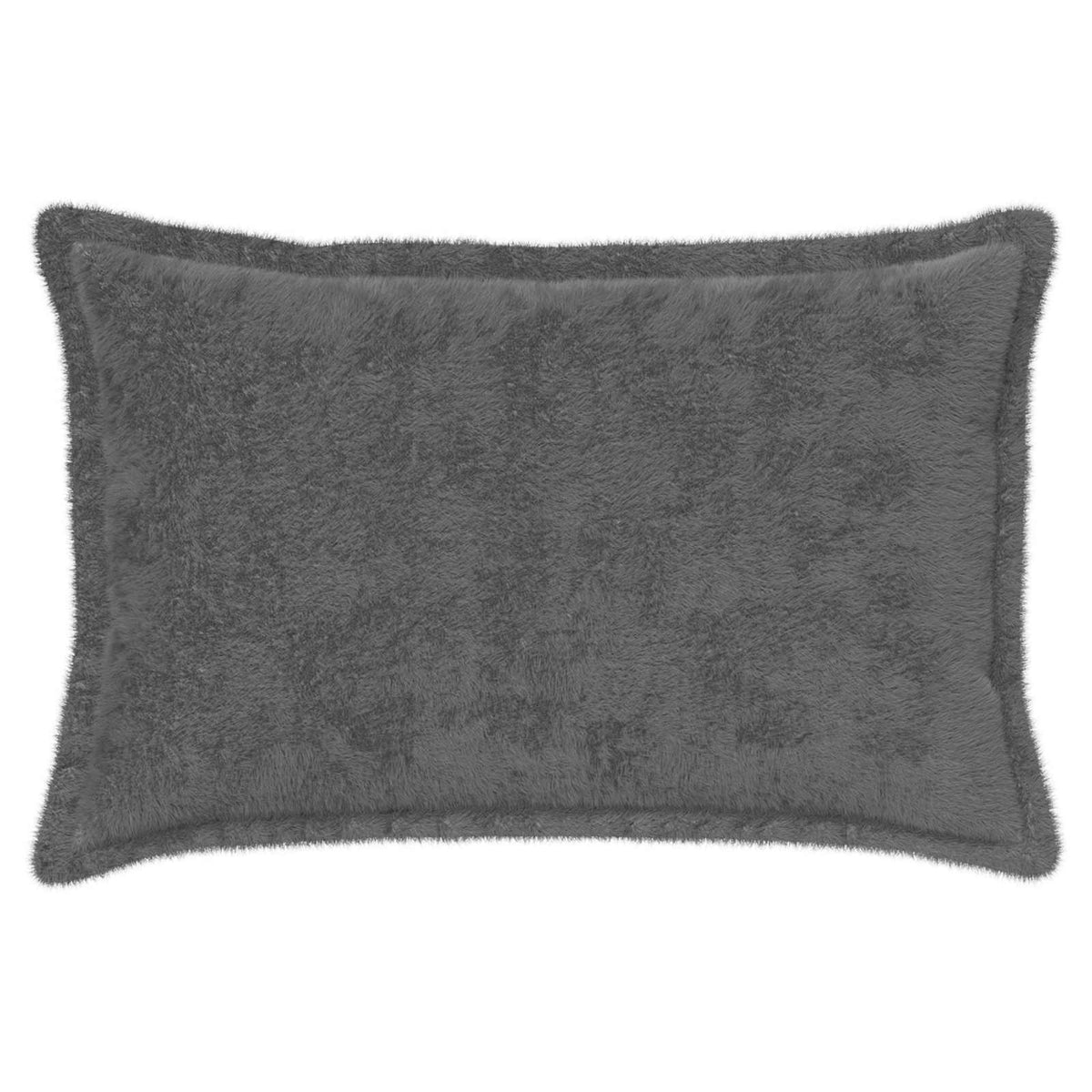 Vidaxl kussensloop 2 st houten donkergrijs 30 x 50 cm nep konijnenbont