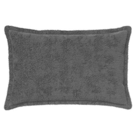 Vidaxl kussensloop 2 st houten donkergrijs 30 x 50 cm nep konijnenbont
