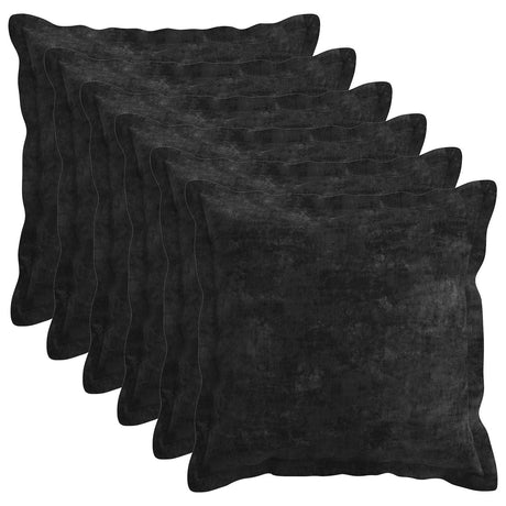 Vidaxl kussensloop 6 st houten antraciet 35 x 35 cm chenille stof