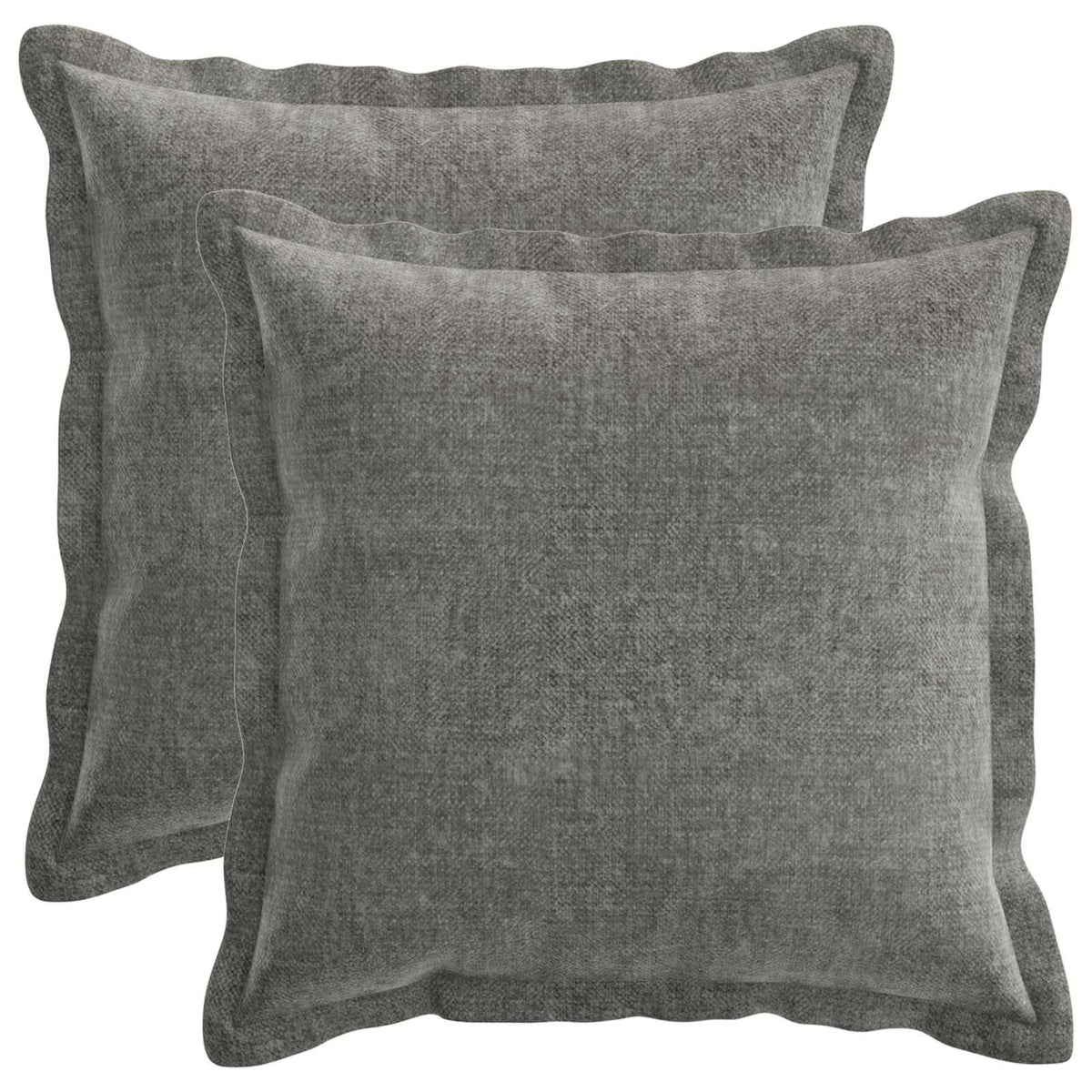 Vidaxl kussensloop 2 st houten donkergrijs 35 x 35 cm chenille stof